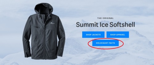 New ‘Nathan For You’ business idea. Mixing Holocaust awareness with winter jackets and windbreakers.