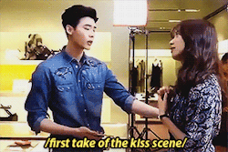 wonhobe:  W first kiss behind the scenes~
