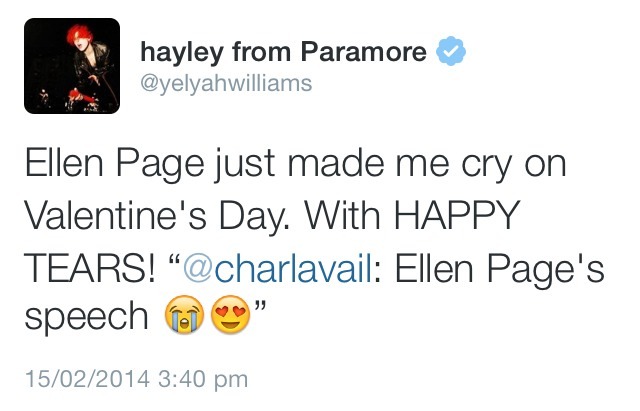 falloutboys:  Celebrities showing their support for Ellen Page after she came out