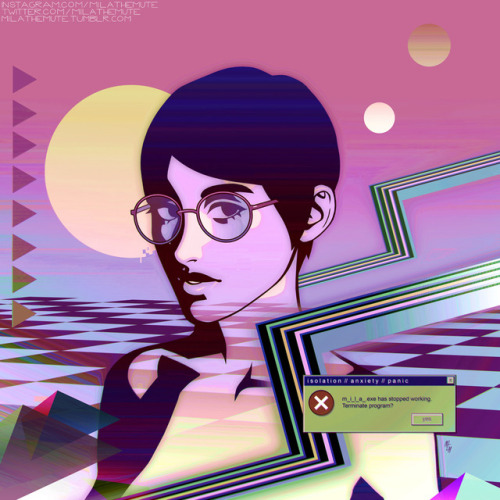 milathemute:Floral Shoppe / Vektroid inspired artwork. Thanks to everyone who dropped by when I was 