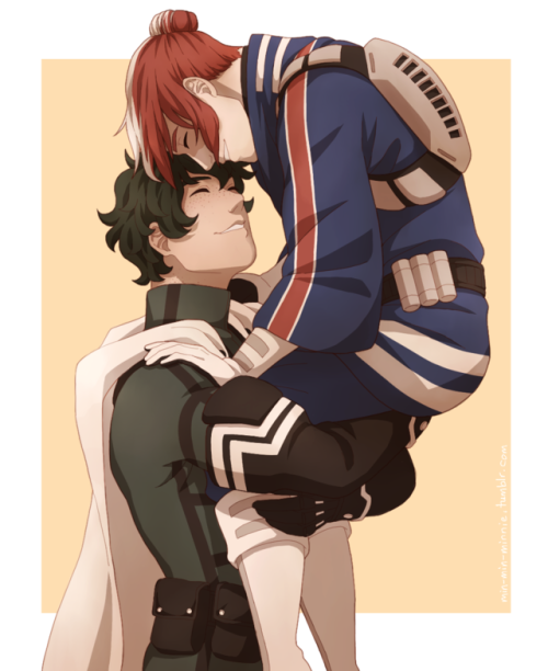 min-min-minnie:Commission for @itsyourquirk of some fluffy Pro Hero Tododeku &lt;3 Thank you so much