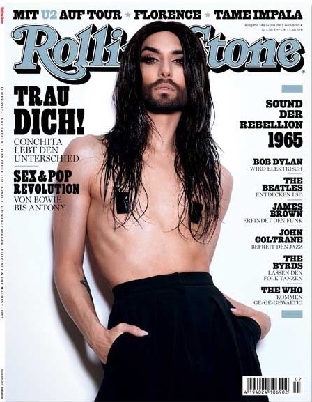 lovelyconchitaworld: Conchita Wurst for july’s issue of Rolling Stone magazine.