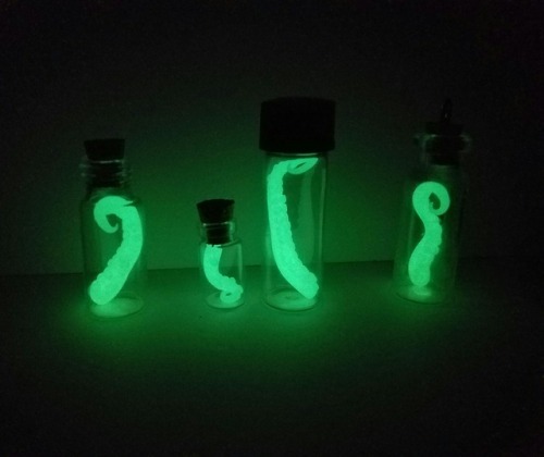 I made Glow in the dark hand sculpted polymer clay tentacles!