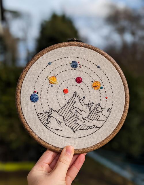 embroiderycrafts: Some people asked on my last post to see my other space-themed hoops - this was my