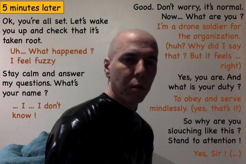 Trying Some Hypnosis Photo Manipulation Serie, Brainwashing Into A Bald Drone Soldier. Tell Me What You