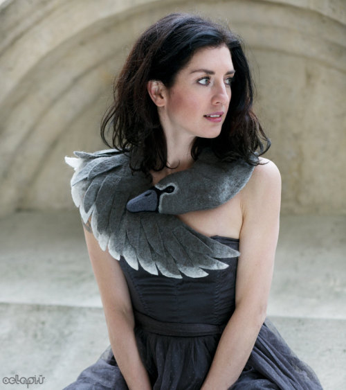 culturenlifestyle:Exquisite Swan Scarves by Celina & Maja DębowskaIndependent fashion house Cela