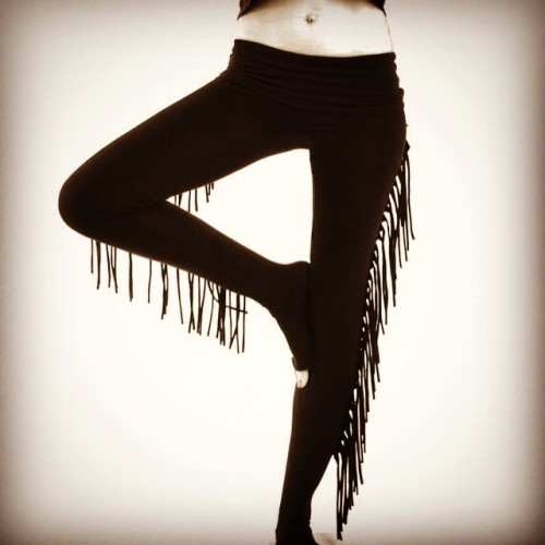 #namaste #bikerchicks fringe fold over waistband leggings now available at #sewred on #etsy! Click 