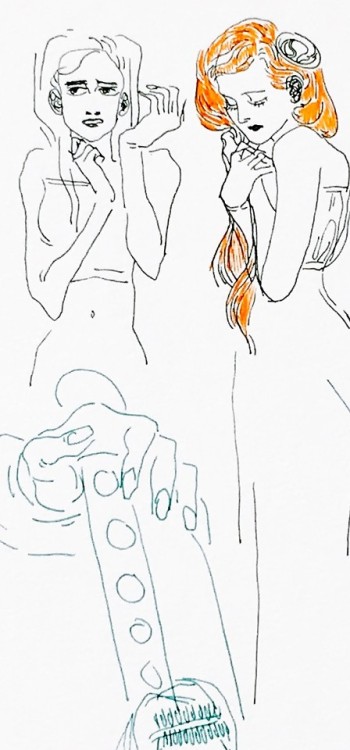 mikarugehelga: Color pencils + pens doodles (p1 is a study of Milt Kobayashi’s Antique Vase. P