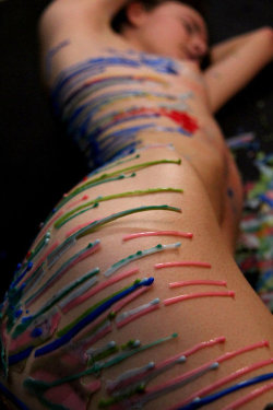 69shadesofgayy:  dykecicle:  highest-temptation:  tmedia:  onedom:  OneDom  Some day I’ll do a shoot like this.  I feel like the first one would hurt. You know, getting hot wax dripped on your naked body .-.  That’s the most innocent thing I’ve