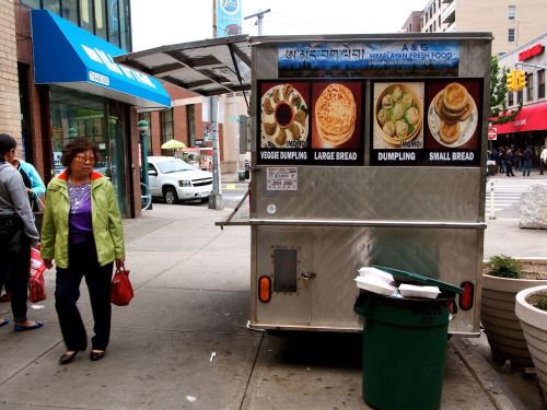Ate at this very cart today, at the 2nd Jackson Heights Momo Crawl. More Himalayan dumplings than you can shake a stick at in such a tiny area! The guy at this cart told us momos are better with yak meat, up in the mountains of Tibet…but what can you...