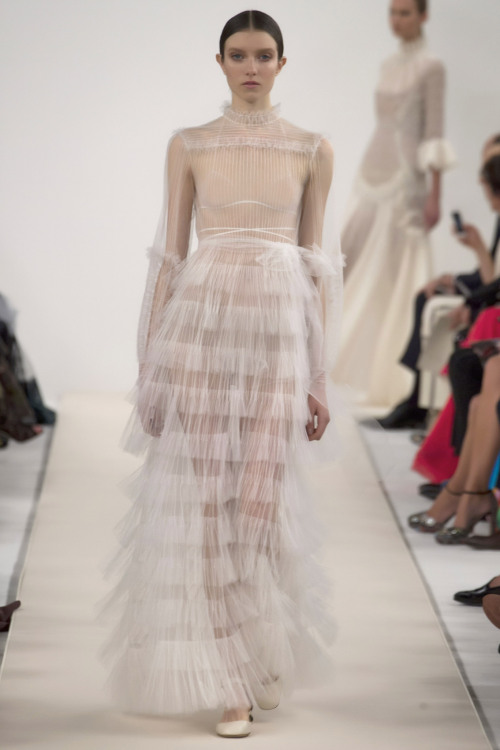 skaodi:  Valentino Haute Couture Show in New York.  This is a special collection designed to celebrate the opening of the new flagship store in Fifth Avenue. The all white looks are a reference to Valentino Garavani’s White Collection of 1968.