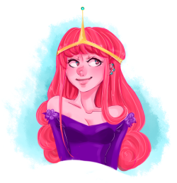 suckmyicelandick:  I just kinda wanted to draw something pink… And princess Bubblegum was the only one that I could think of. 