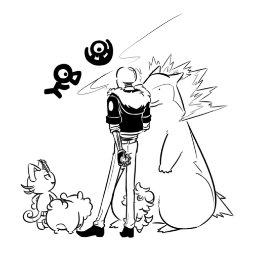 All @junkpilestuff G!Sans-es mashed up with Pokemon!!It all started with our obsession over Giovanni