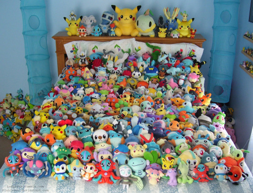 mindlessly-creative:  laspider:  244 Pokedolls <333Ah this took a long time to set up. I had to constantly rearrange them because I ran out of room on my bed to add around 30 more XD Otherwise enjoy this update!  This is exactly what heaven looks like