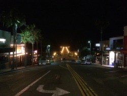 Night Walk In Manhattan Beach. Full Moon.