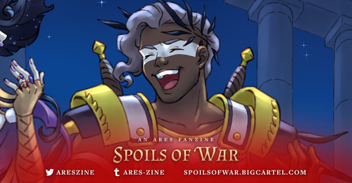  ⚔️ Preview of my piece for @ares-zine ! ⚔️Who could Ares be so happy talking to?? ✨ There’s only on