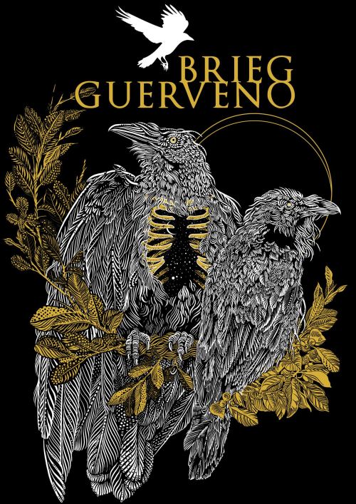 Two color (white &amp; gold) silkscreen t-shirt for Brieg Guerveno&rsquo;s VALGORI.