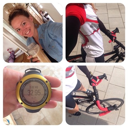 berosagogreen: hey Fruit bats! Just came home from my bike ride. I did 32,95 km today ☺️The time sho