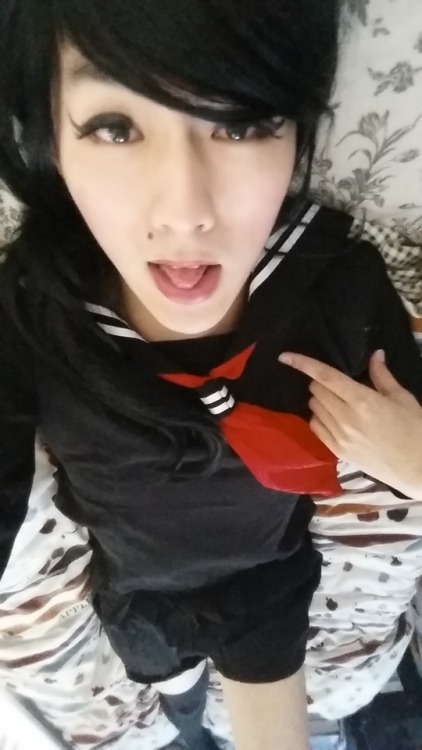handcrankedsweetcream: How do I look in my uniform ⊂(・ヮ・⊂)? I think it’s really c