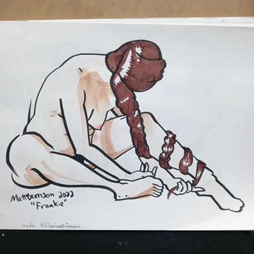 Did a zoom life drawing marathon the other day, Beyond Form, where 21 different models did the same pose to highlight the unique essence each model brings.   15 minute pose  Thanks  Vilidian @vilidian_artmodel And Haley @schott_to_the_heart For hosting