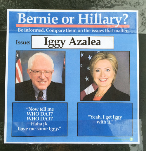 obviousplant:  Bernie or Hillary? Left on adult photos