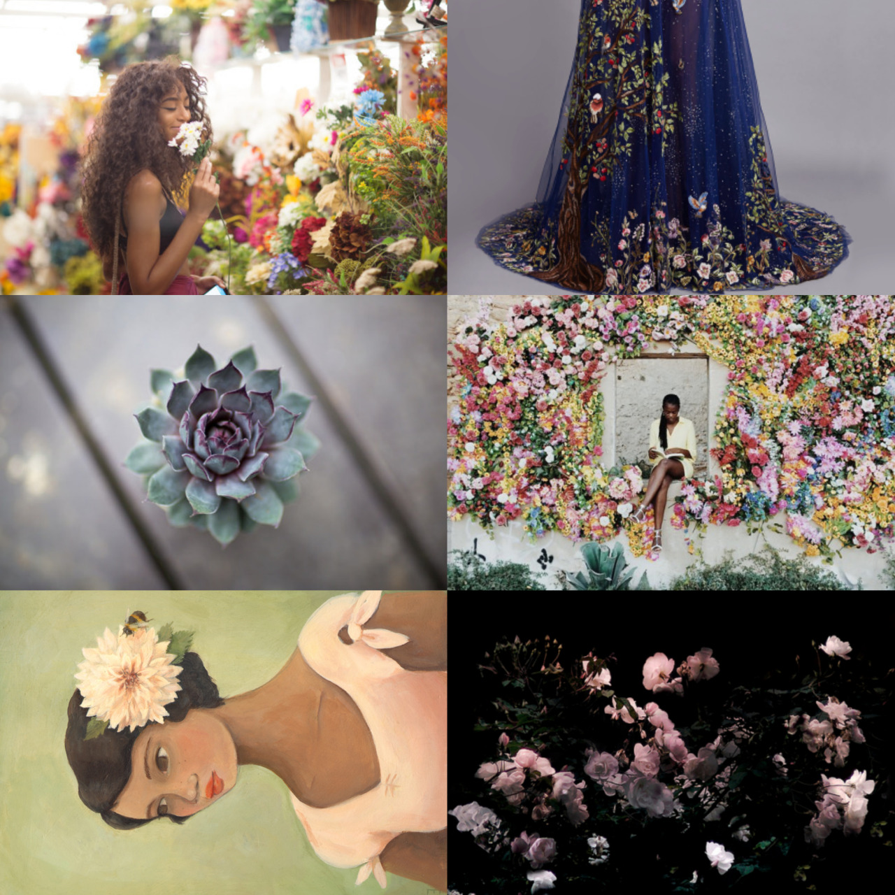wingedwolves:  floral wreathed girls  