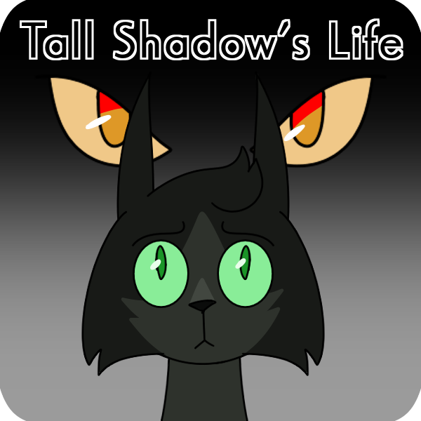 [Image Descriptions: Three digital drawings of the characters Tall Shadow, Tawnypelt, and Redtail from the Warrior Cats 