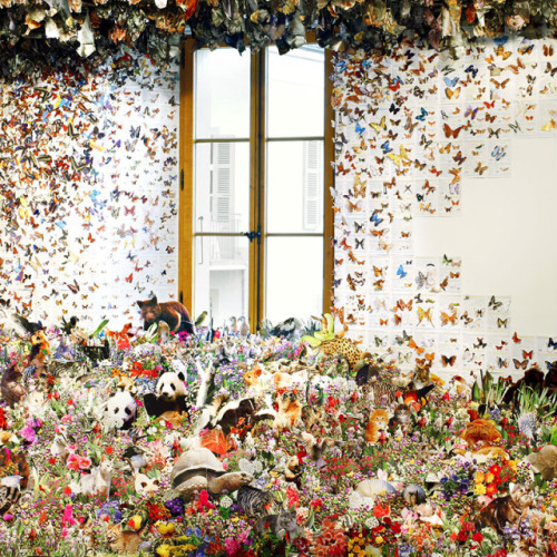 archiemcphee: Italian artist Andrea Mastrovito constructs incredible collage installations using ill