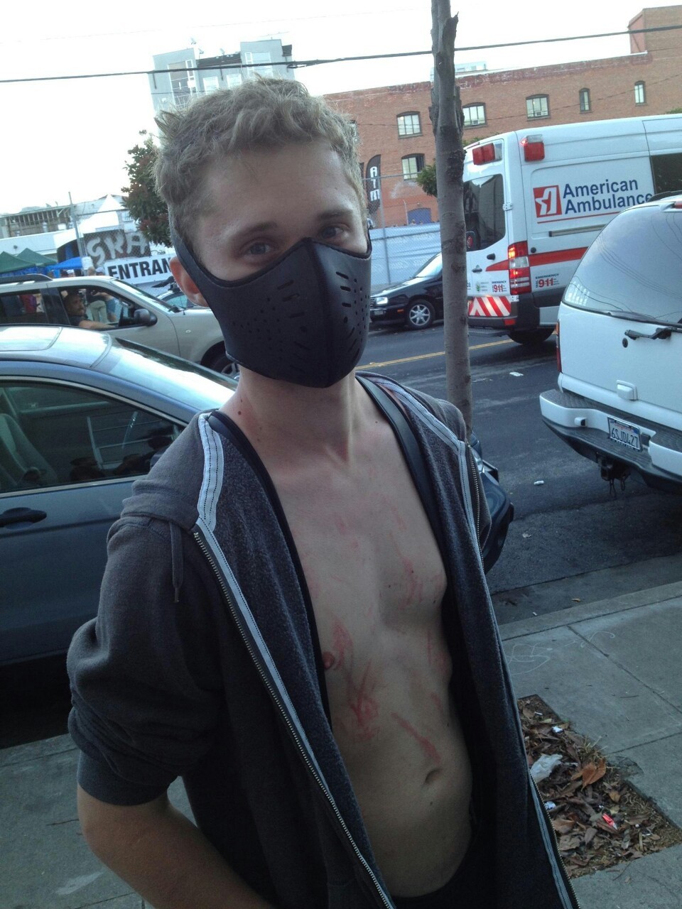 bndgboy87:   Waiting in line at the eagle after a great day at Folsom! The marks