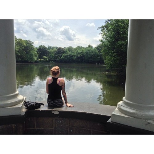titanmoonchild:  One of my favourite places. There were so many baby ducks and turtles in the lake today. Also, some dickbag made a fishing line using a stick, then tossed it into the lake when he was done. It got wrapped around a baby ducks neck and