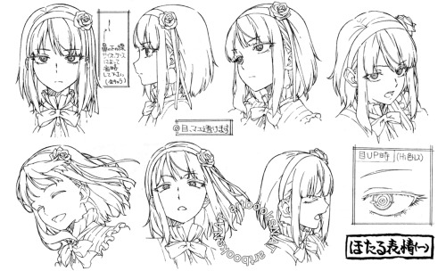 artbooksnat:Dagashi Kashi (だがしかし) The very expressive character designs for Dagashi Kashi heroines