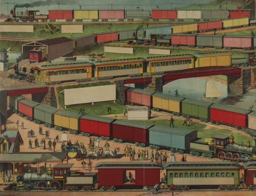 magictransistor: Forbes Albertype Co. Zig-Zag Passenger and Freight Train. 1885.