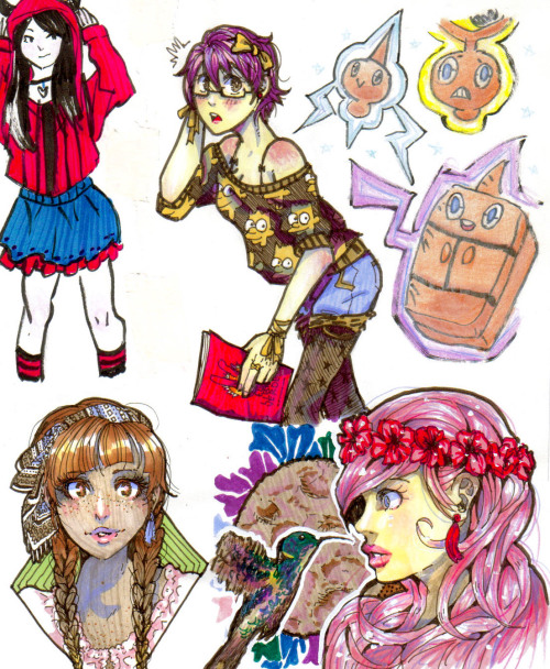 Some girls, my favourite pokemon, some practices from Tokyo Street Fashion, etc, etc. Colored with S