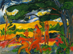 Wetreesinart:  Max Pechstein (All. 1881-1955), Under The Trees (Akte Im Freien),