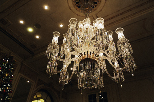 Crystal chandelier, The Plaza. 