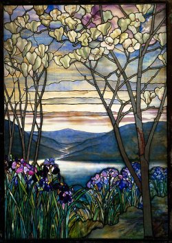 Pagewoman:   Magnolias And Irises  By Louis Comfort Tiffany C.1908   