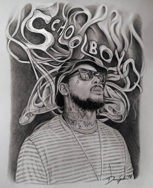 Old sketches part 2. @groovyq #schoolboyq #tde #hiphop #artwork #art #portrait #pencil #q