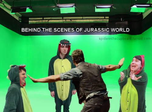 spiderinthecupboard:  And here we have Chris Pratt training wild danosaurs 