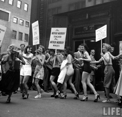 Arthur Murray dance instructors on strike(Francis Miller. 1949)