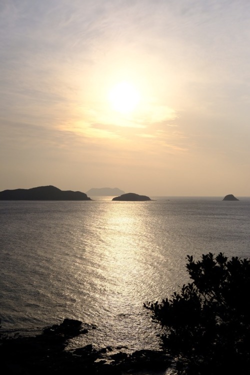男島と女島夕陽がきれいでした^ ^