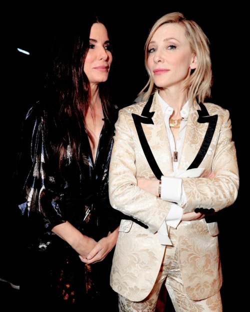 gayblanchet:Sandra Bullock and Cate Blanchett at CinemaCon 2018.