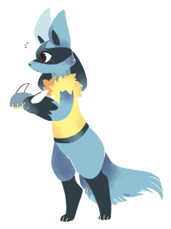 tinypidovearts: lineless lucario!