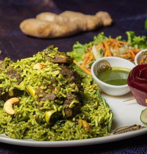 Pesto Fried Rice With Beef And Cashews