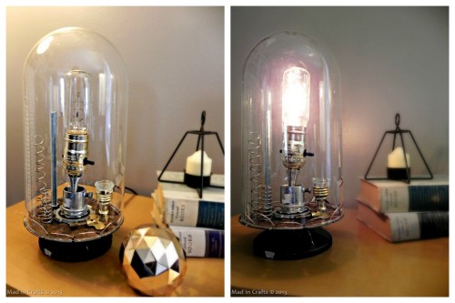DIY Anthropologie Inspired Kerplunk Bell Jar Lamp Tutorial from Mad In Crafts here. This was created