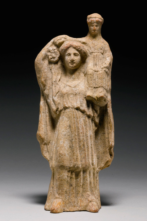 hildegardavon:greekromangodsDemeter and PersephoneA Greek Group of Demeter and Persephone, late 5th/