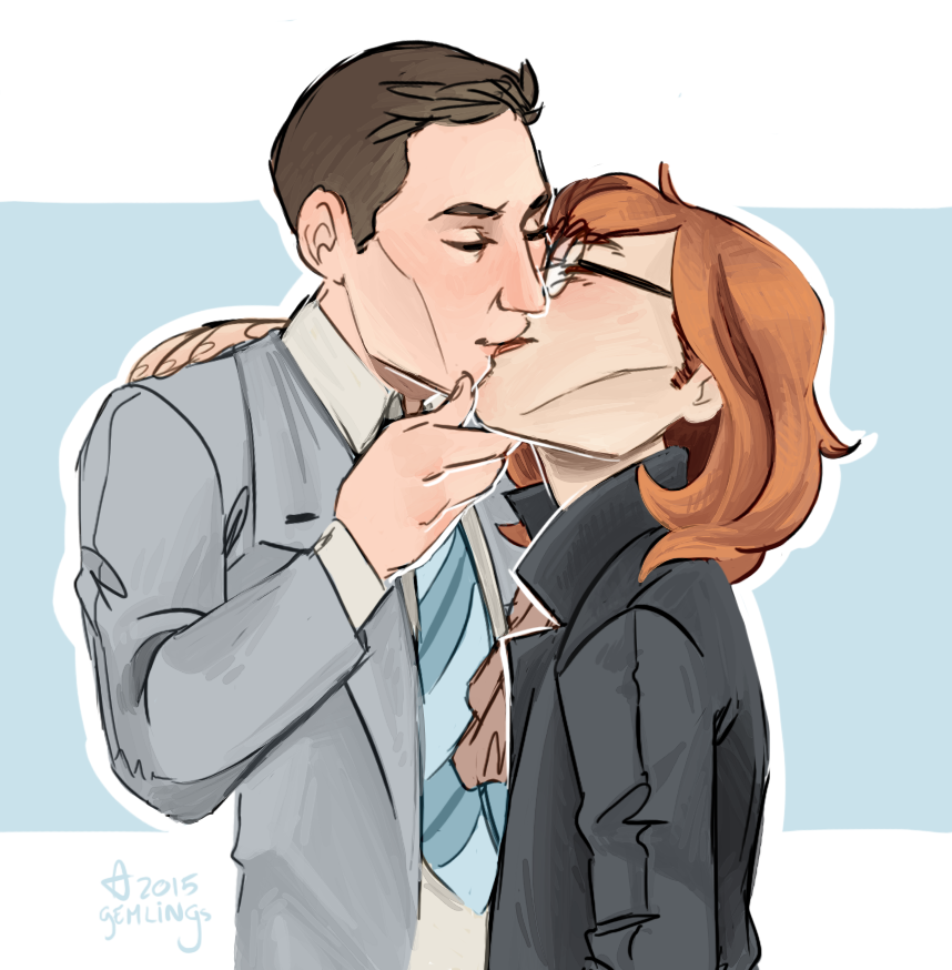 gemlings:  here’s a thing i did way back in december??? scully’s wearing glasses