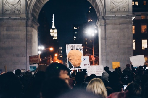 now-youre-cool:#NoBanNoWall Protests in Washington Square Park, New York City - 1/25/17