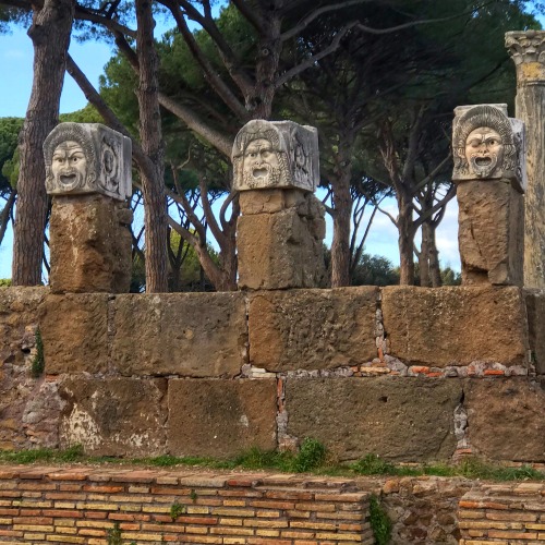 eopederson: Maschere, teatro, Ostia Antica, 2019.One of the largest and best preserved structures at