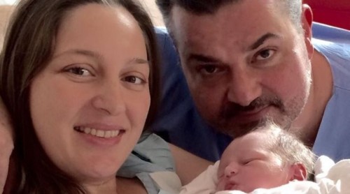 Wife of dead Hellenic Navy officer, gives birth to their son 13 days after his death, the baby boy h