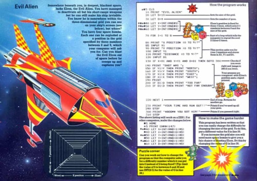 70sscifiart:  Usborne’s 1980s range of childrens’ coding books have been released as free PDFs